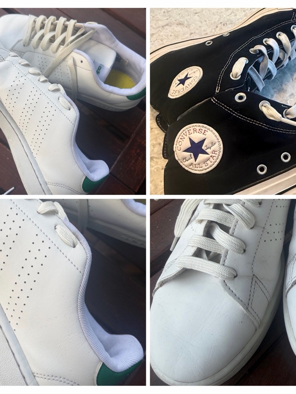 Adidas and converse all star sneakers bundle size 9.5